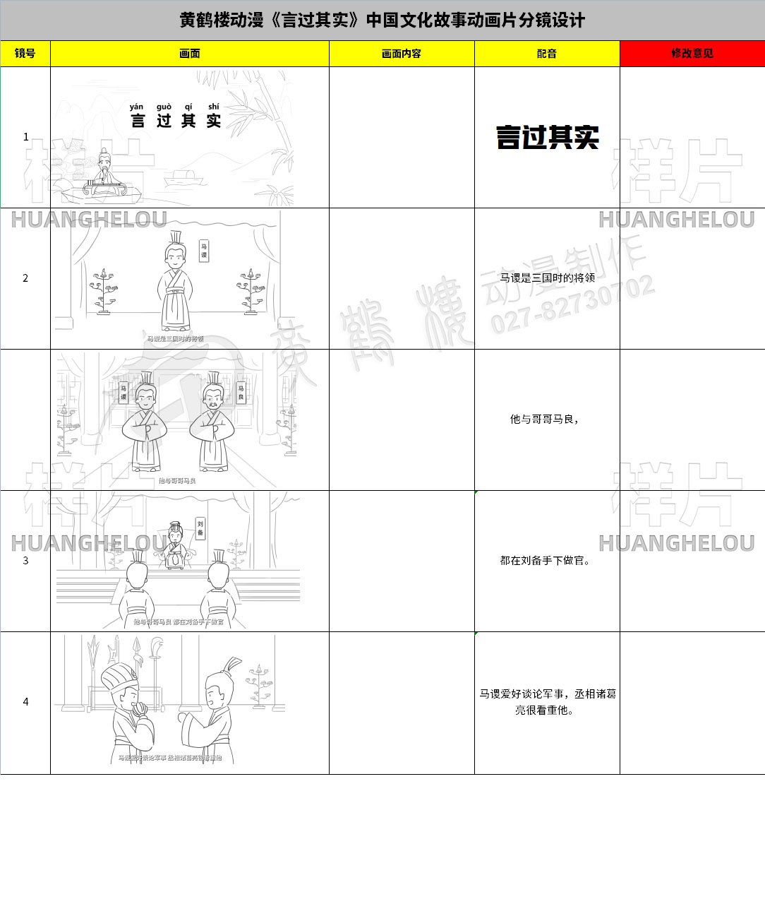 中国文化成语故事《言过其实》动画片分镜设计