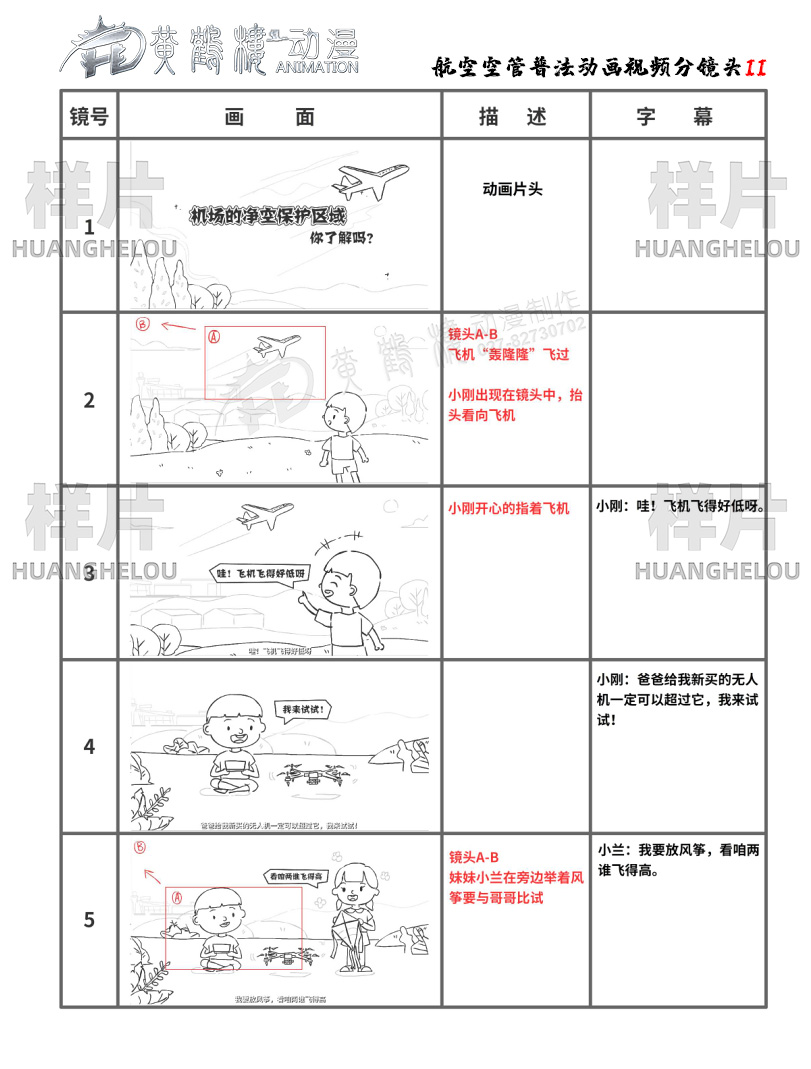 空管工会《机场的净空保护区域， 你了解吗？II》普法动画微视频分镜设计